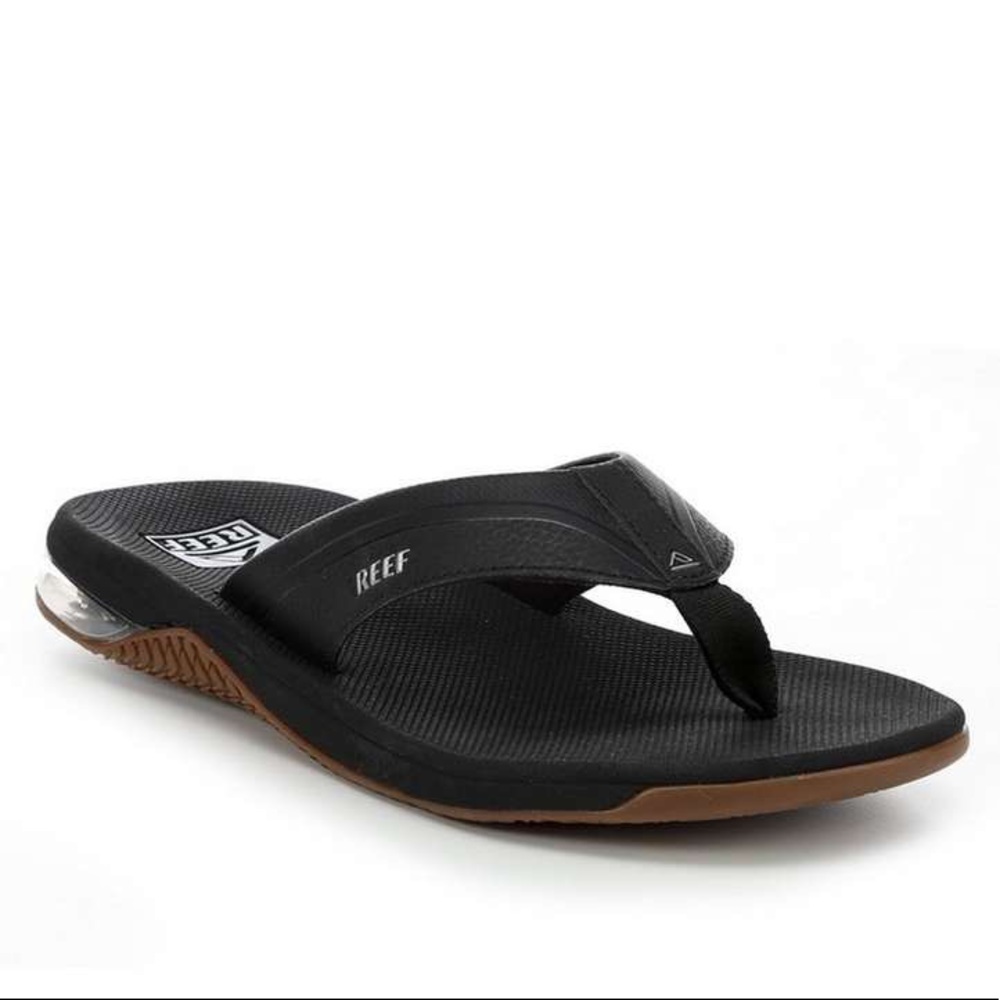 Reef Men's Anchor Flip-Flop Sandals - Black Size 9 Mens